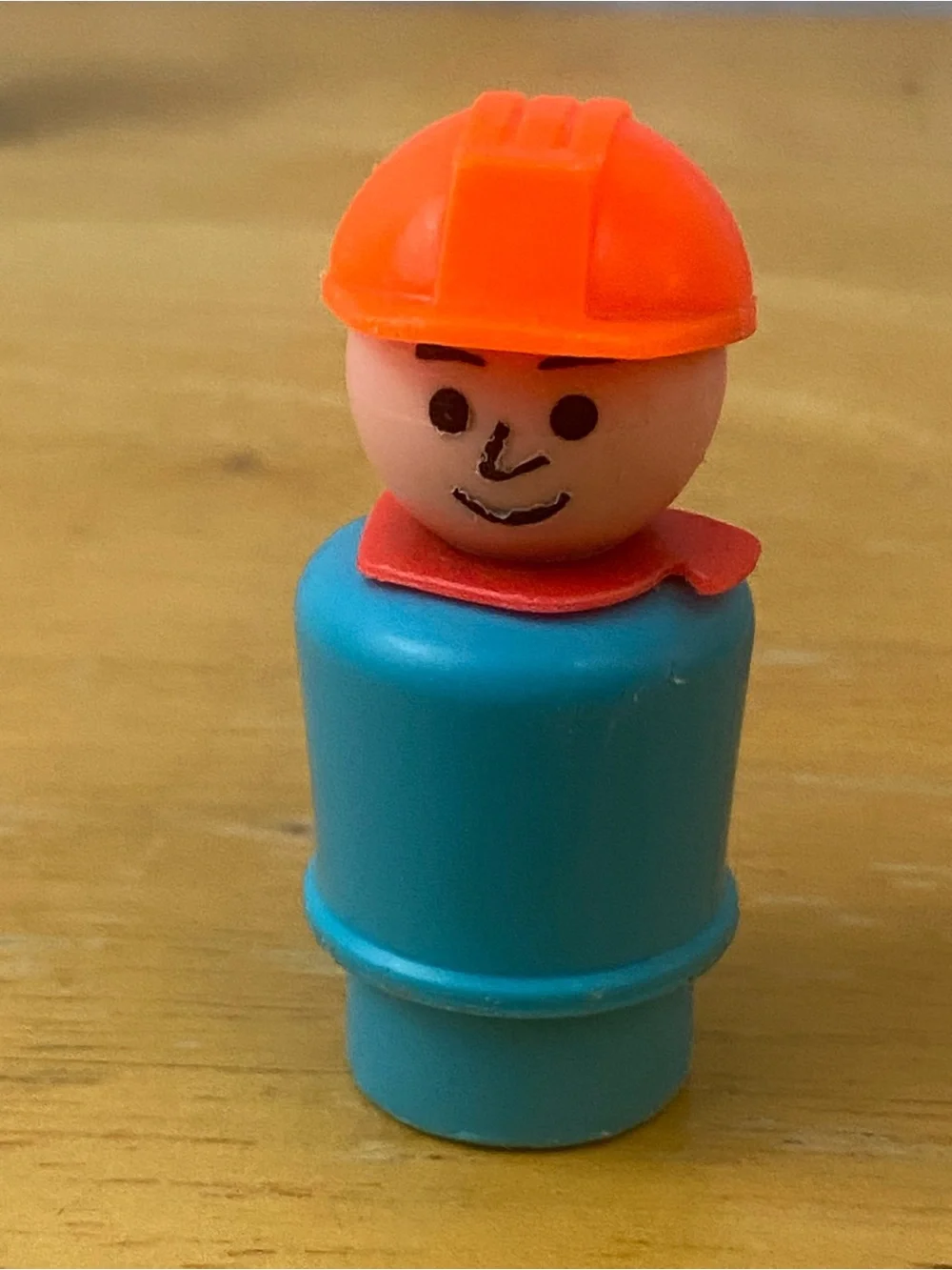 Vintage Fisher-Price Little People Blue & Orange Construction Workers Set of 3